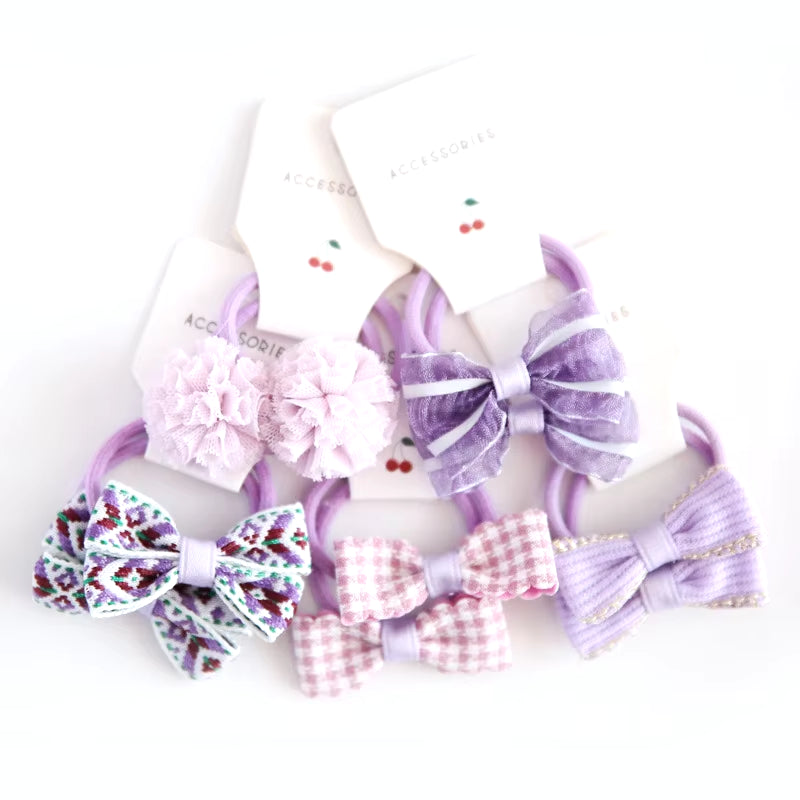 Baby Hair Band Girls Ties Bows Elastic Rubber Band Scrunchies Elastique Cheveux Fille Haar Kids Hair Accessories for Children