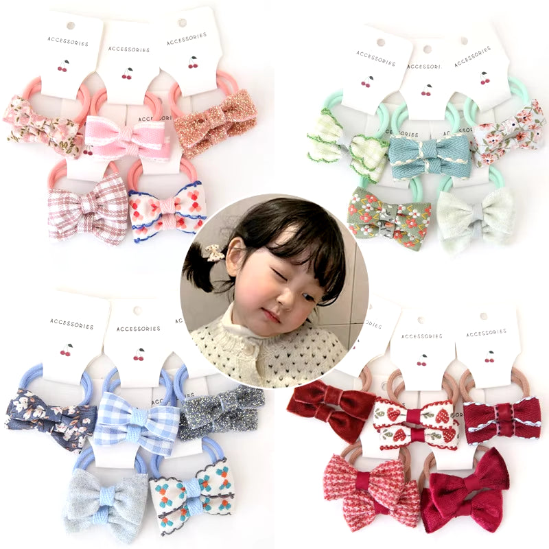 Baby Hair Band Girls Ties Bows Elastic Rubber Band Scrunchies Elastique Cheveux Fille Haar Kids Hair Accessories for Children