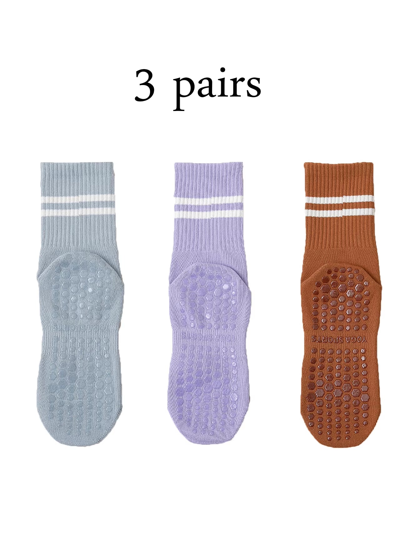 Pilates Socks with Grips for Women Yoga Socks Barre Socks Non Slip Socks of 4Pairs