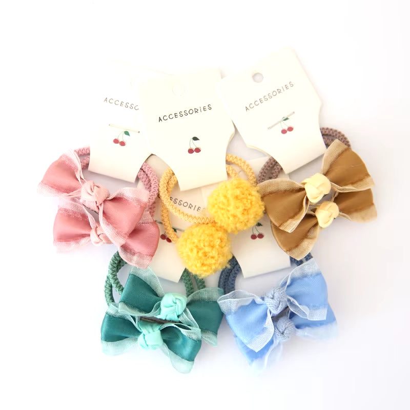 Baby Hair Band Girls Ties Bows Elastic Rubber Band Scrunchies Elastique Cheveux Fille Haar Kids Hair Accessories for Children