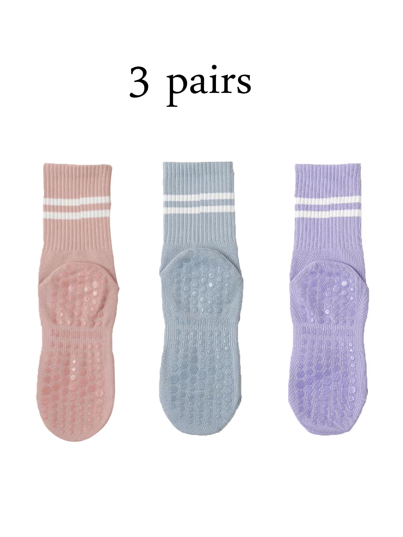 Pilates Socks with Grips for Women Yoga Socks Barre Socks Non Slip Socks of 4Pairs