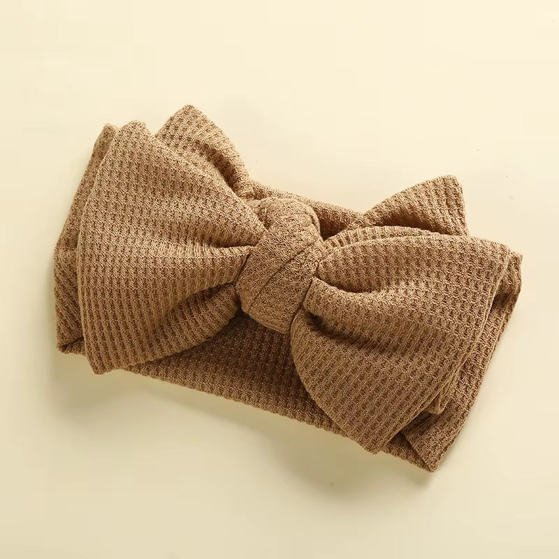 Baby Headband Newborn Baby Girl Hair Accessories Children'S Headwear Knit Big Bow Double Layer Kids Hair Band Turban Headdress