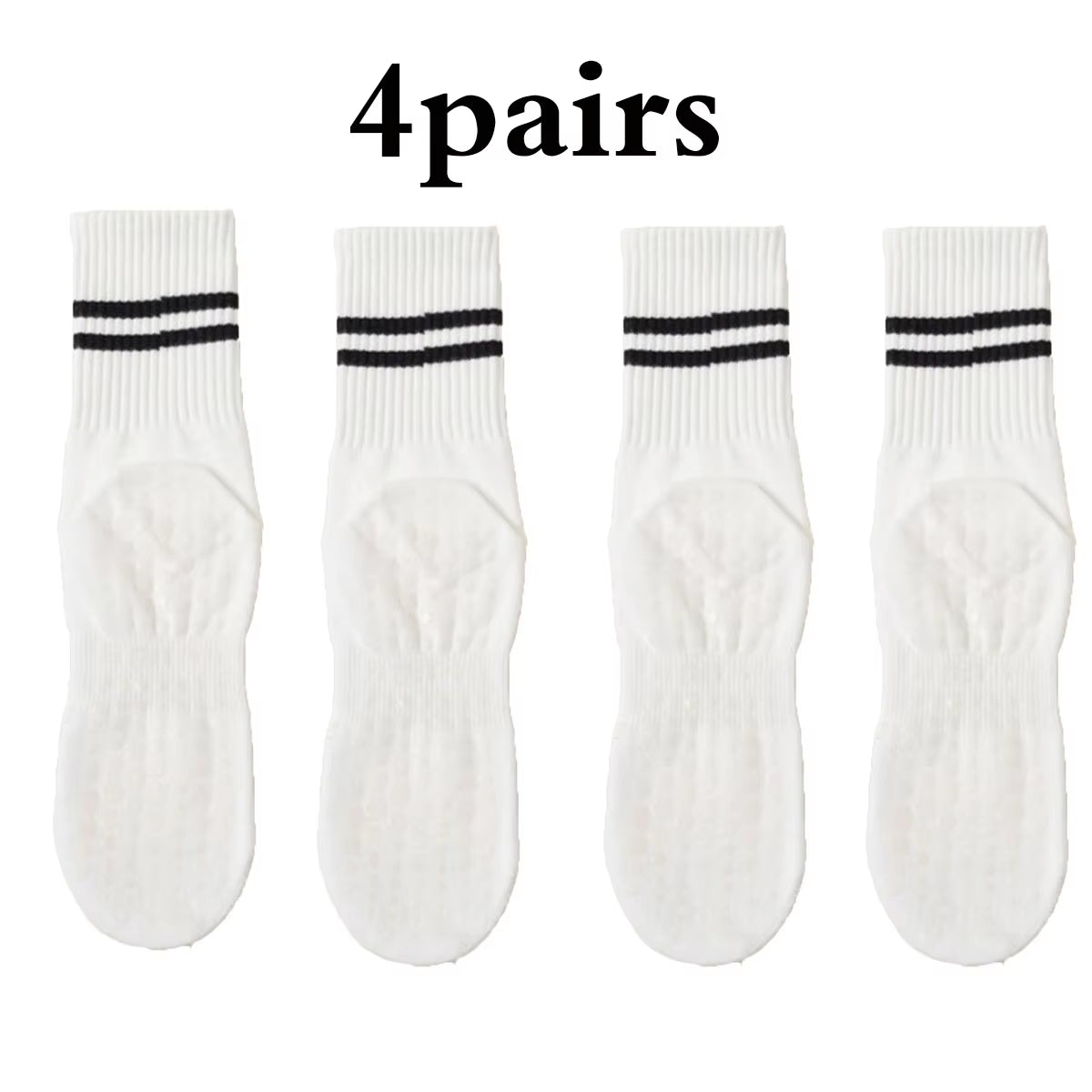 Pilates Socks with Grips for Women Yoga Socks Barre Socks Non Slip Socks of 4Pairs