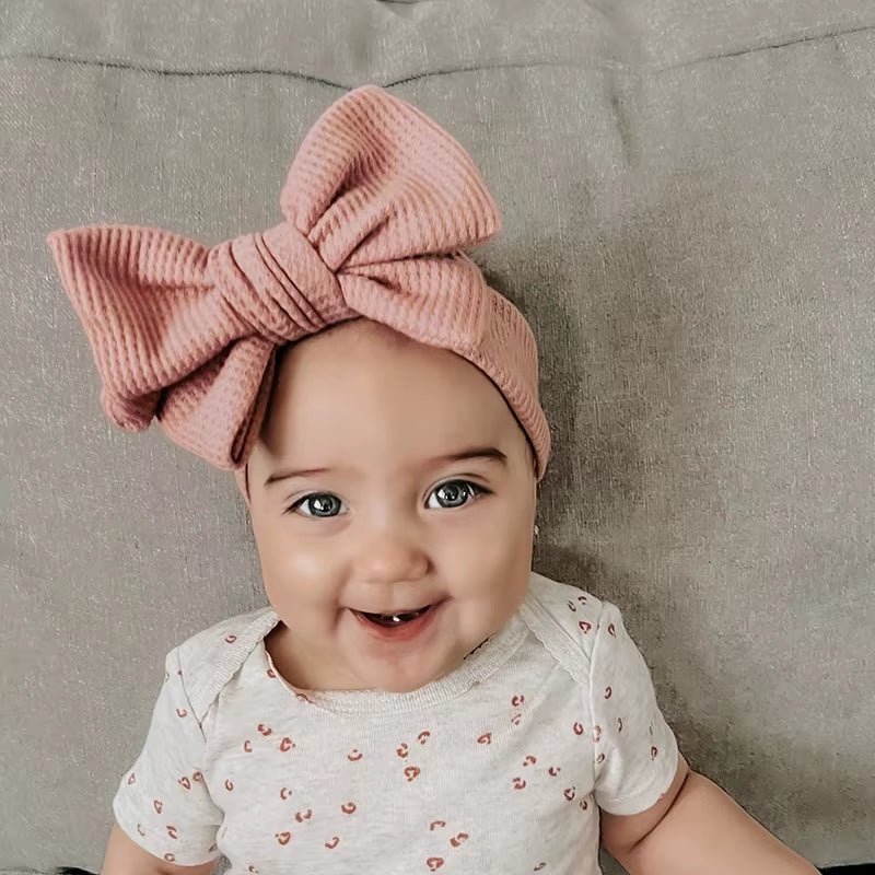 Baby Headband Newborn Baby Girl Hair Accessories Children'S Headwear Knit Big Bow Double Layer Kids Hair Band Turban Headdress