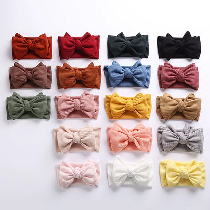 Baby Headband Newborn Baby Girl Hair Accessories Children'S Headwear Knit Big Bow Double Layer Kids Hair Band Turban Headdress