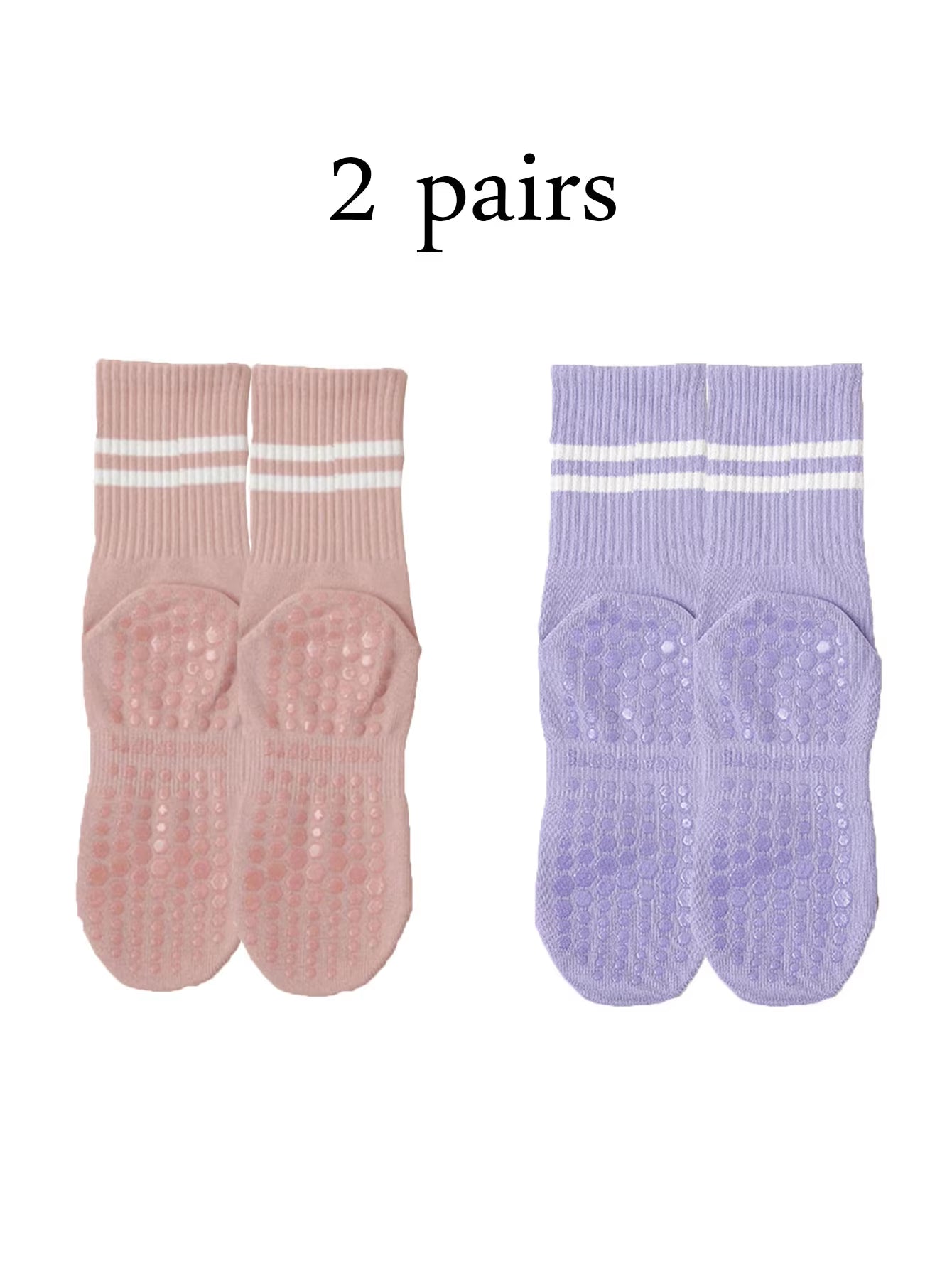 Pilates Socks with Grips for Women Yoga Socks Barre Socks Non Slip Socks of 4Pairs