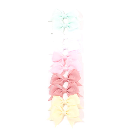 10Pcs/Set New Cute Solid Ribbon Bowknot Hair Clips for Baby Girls Handmade Bows Hairpin Barrettes Headwear Kids Hair Accessories