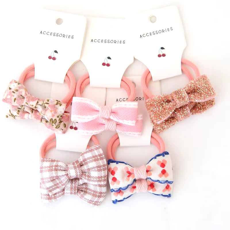 Baby Hair Band Girls Ties Bows Elastic Rubber Band Scrunchies Elastique Cheveux Fille Haar Kids Hair Accessories for Children