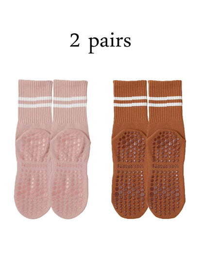 Pilates Socks with Grips for Women Yoga Socks Barre Socks Non Slip Socks of 4Pairs